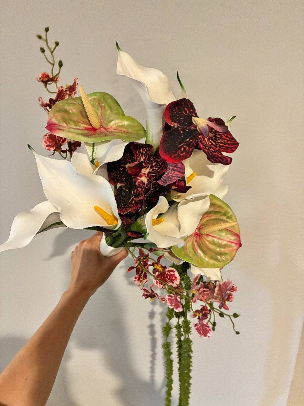 Custom Calla Lily Wedding Elopement Minimalist Bouquet with Faux Flowers